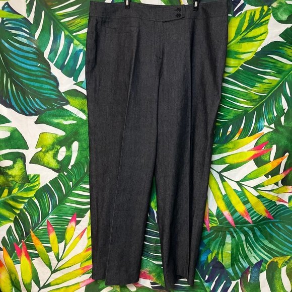 EUC $340 Sandro Paris Women's Size 18 Grey Straight Leg Luxury Designer Slacks - Picture 2 of 6